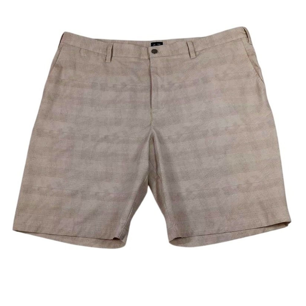 Adidas Shorts Mens 42 Beige Golf Chino Microprint‎ Stretch Performance Casual